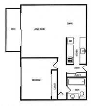 1 Bed 1 Bath A1 831 floor plan